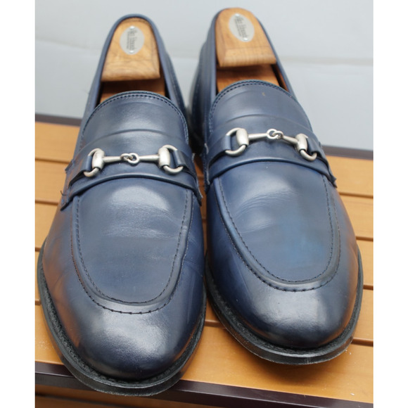 Allen Edmonds "RANDOLPH" Men's Leather BIT Penny Loafers 13 D Navy (580N) - Picture 5 of 15